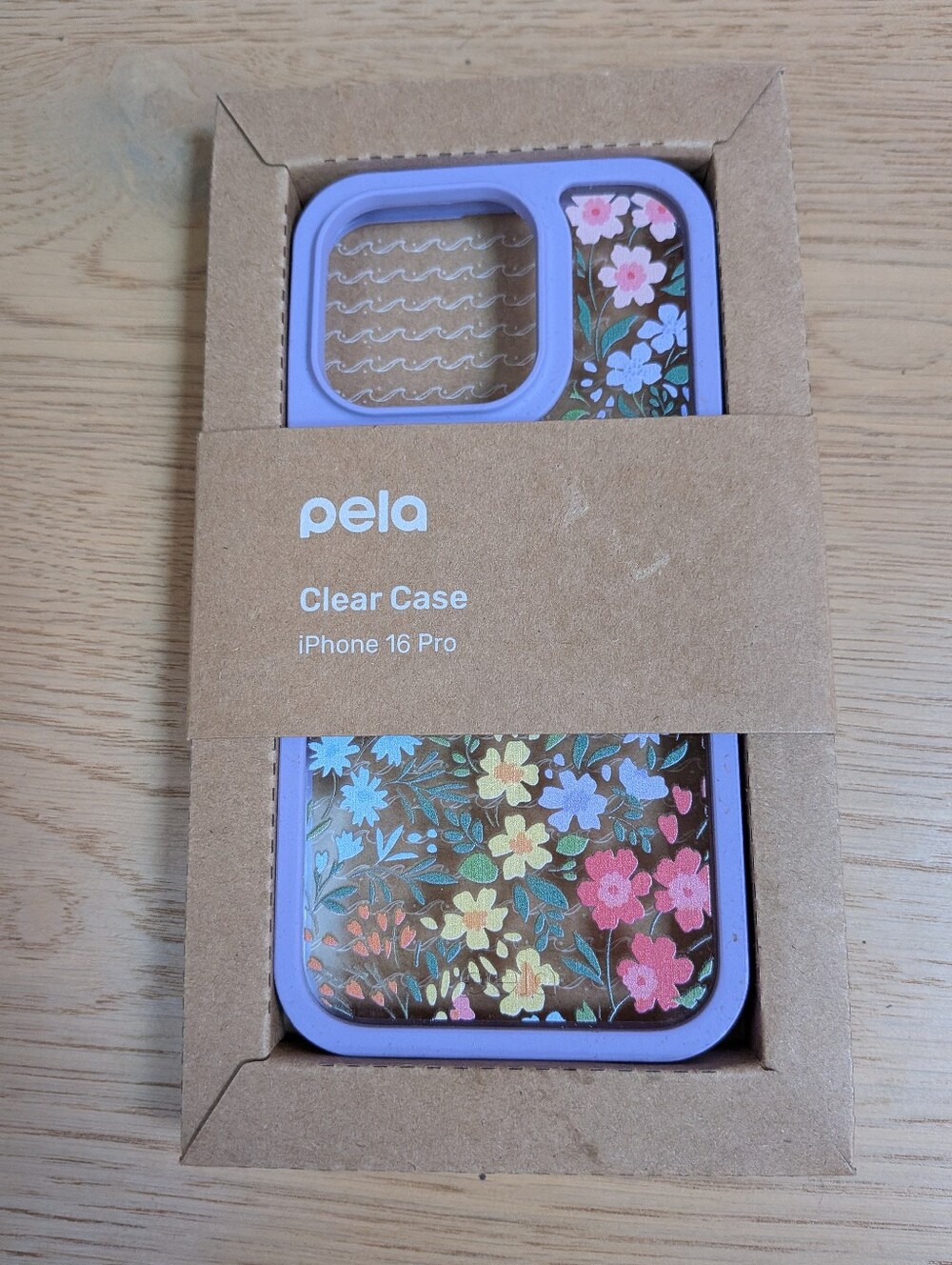 NWT Pela Clear Purple Floral iPhone 16 Pro Phone Case Boho Summer